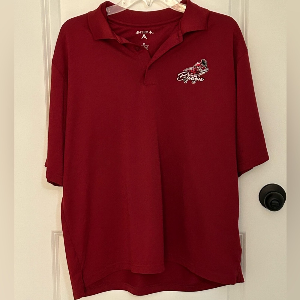 Macon Bacon Team Exclusive Issued Men’s Polo Shirt Maroon Size Medium EUC